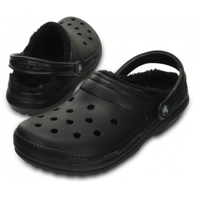 Crocs Classic Lined Clog (mit innenfutter) schwarz Sandale Sandale/Hausschuhe